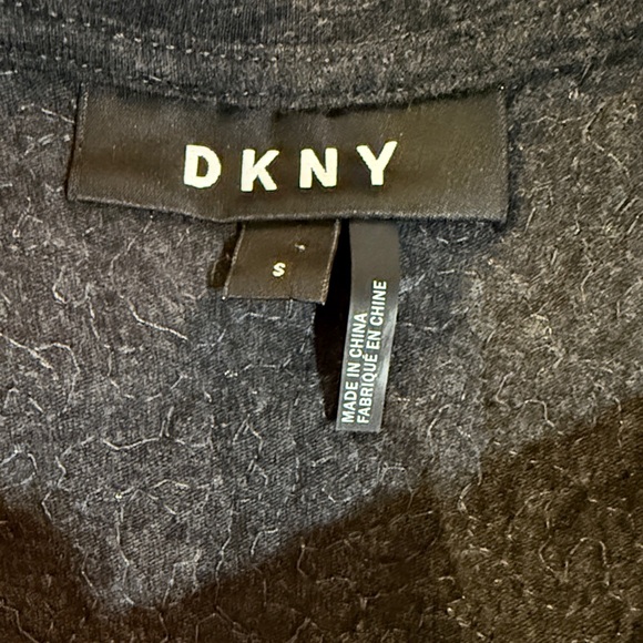 DKNY Shimmering Black Sequin Short Sleeve Top - Picture 4 of 6